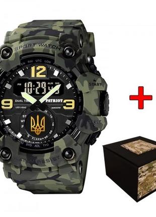 Годинник наручний patriot 004cmgruagd тризуб золото зелений камуфляж + коробка 😍