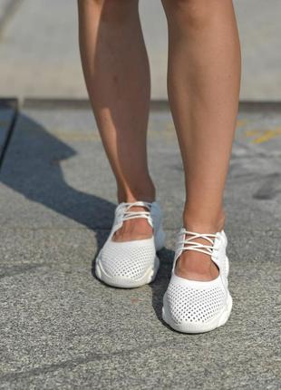 Легкі літні білі шкіряні кросівки р35-41 мокасини кеди балетки сліпони туфлі5 фото