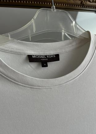 Белая хлопковая футболка michael kors modern fit2 фото