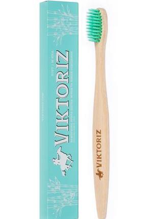 Зубная щетка бамбуковая viktoriz мягкое и нежное очищение (6900059369032)