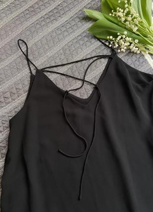 Базовий чорний топ блуза на тонких бретельках new look розмір хс-с2 фото
