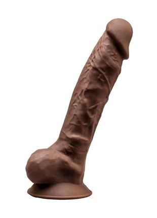 Фаллоимитатор silexd tomas brown (model 1 size 9in), двухслойный, силикон+silexpan, диаметр 4,9см