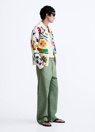 Хлопковая куртка с цветами мужская zara new6 фото