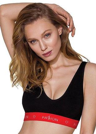 Спортивный топ на широких бретелях passion ps003 top black, size l 777store.com.ua