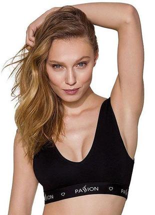 Спортивный топ с широкой резинкой passion ps004 top black, size s 777store.com.ua