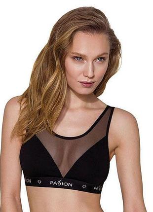 Топ с прозрачной вставкой passion ps002 top black, size xl 777shop.com.ua