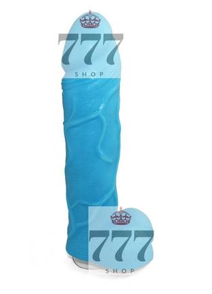 Крафтовое мыло-член с присоской чистый кайф blue size l натуральное 777store.com.ua