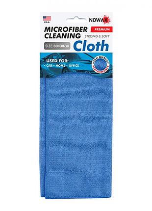 Професійна ганчірка nowax (синя) з мікрофібри for cleaning 30х30см
