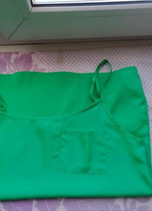 Зелена майка базова, базова блузка, вільна майка, кроп топ, звичайна майка, маєчка, легка блузка6 фото