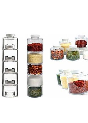 Набір carousel для спецій spice tower, на 6 шт. із пластику