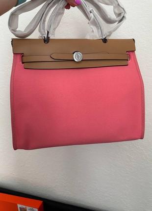 Сумка в стиле hermes herbag pink