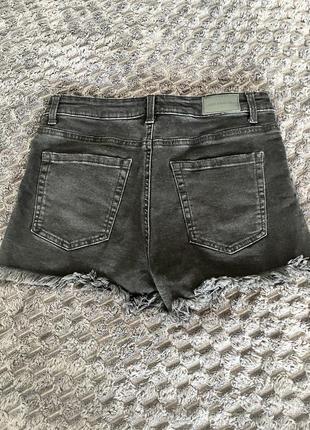 Шорты джинсовые графит черные пепельные рваные с&amp;а s-m6 фото