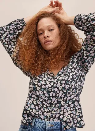 Mango женская блуза с цветочным принтом р. xs