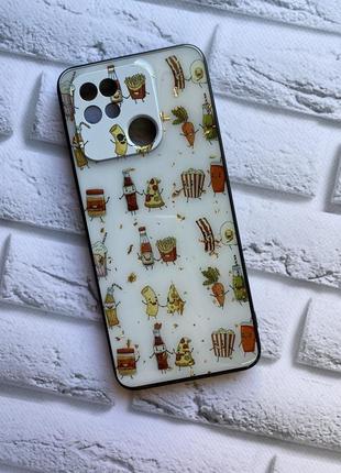 Силиконовый чехол с блестками для xiaomi redmi 10c кока кола