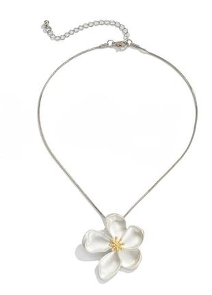 Подвеска с цветочком, подвеска с большим цветком, колье с цветком, ожерелье, украшение, кулон