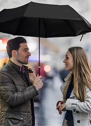 Карманный мини зонт в мягком футляре графитовый черный