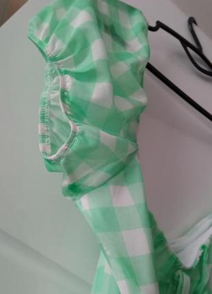 Плаття зелене біле primark в клітинку5 фото