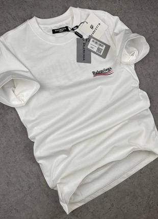 Брендова чоловіча футболка / якісна футболка balenziaga в білому кольорі на літо
