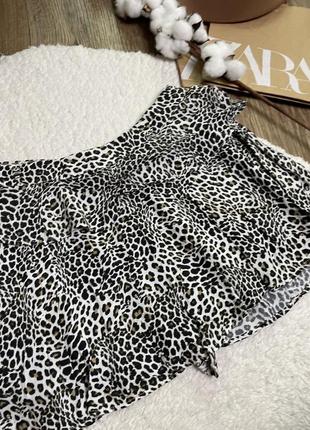 Леопардова юбка - шорти zara4 фото