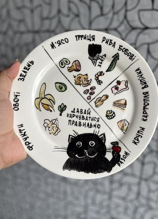 Тарелка с рисунком , правильное питание, тарелка углеводы