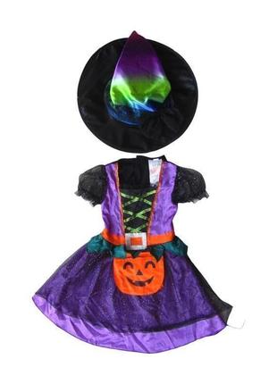 Карнавальный маскарадный костюм платье ведьма волшебница с шляпой halloween хэллоуин новогодний