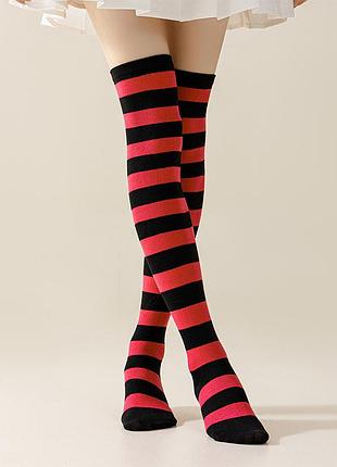 Панчохи смугасті червоно-чорні широкі смуги 1164