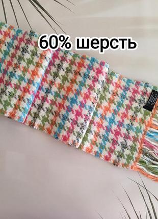 60% вовна шарф у принт "гусяча лапка"
