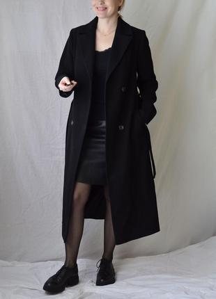 8457\630 чорне двубортне пальто турція concept l2 фото