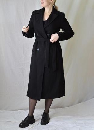8457\630 черное двубортное пальто турция concept l5 фото