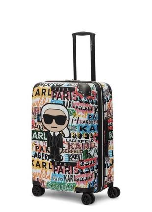 Валіза karl lagerfeld, karl lagerfeld paris women's metallic 21" upright luggage, чемодан karl lagerfeld