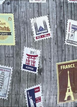 Самоклеюча 3d панель поштові марки для декору інтер'єру з утепленням та захистом від вологи dm-11