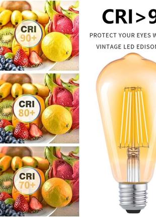 Винтажная лампочка эдисона pindows 6 вт, светодиодная лампа эдисона e27, теплый белый...