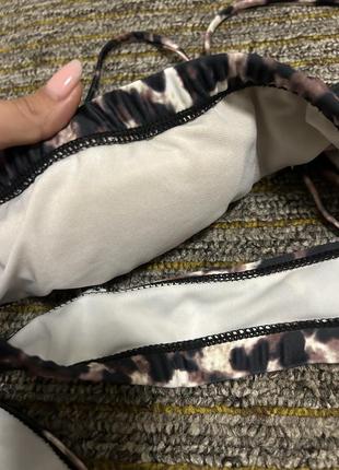 Бу леопардовий класичний купальник із завищені трусики ліф топ3 фото