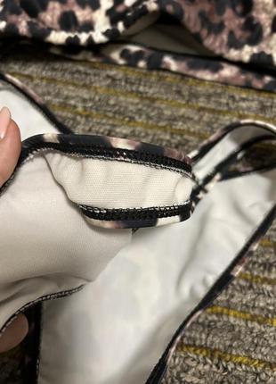 Бу леопардовий класичний купальник із завищені трусики ліф топ8 фото