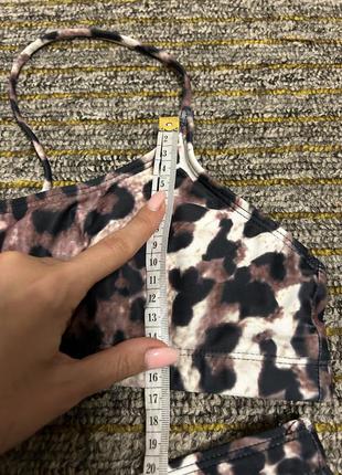 Бу леопардовий класичний купальник із завищені трусики ліф топ6 фото