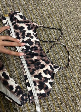 Бу леопардовий класичний купальник із завищені трусики ліф топ7 фото