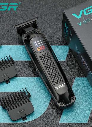 Машинка для стрижки волосся триммер vgr v-972 професійна з насадками акумуляторна usb