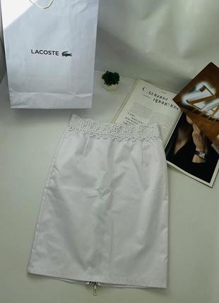 Женская белая юбка с гипюром 🦪