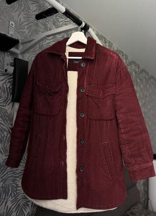 Куртка bershka велтветова тепла утеплена oversize унісекс