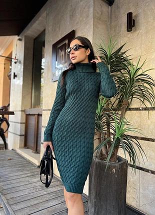 Платье женское теплое миди в обтяжку s m l. платье гольф женское длинное вязка с разрезом 42 44 46