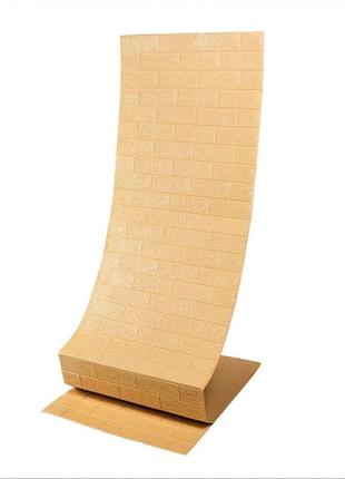 Самоклеюча 3d панель під бежеву цеглу для стін та стель легкий монтаж шумоізоляція dm-11