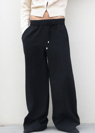 Стильні широкі штани з кишенями zara8 фото