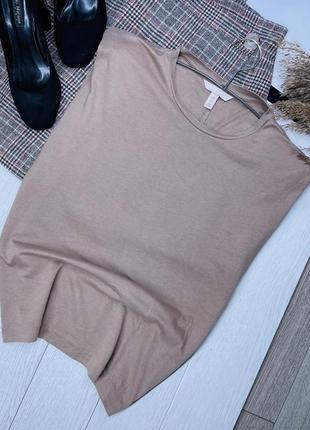 Коричневая прямая футболка h&m s oversize футболка с подплечниками свободная футболка трикотажная