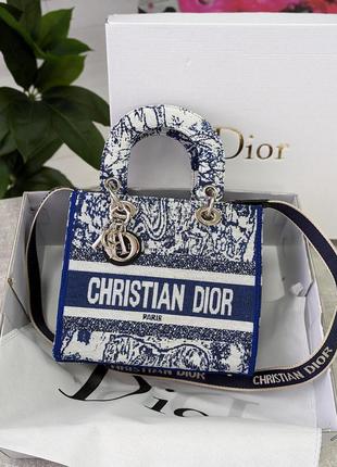 Сумка christian dior lady синій тигр