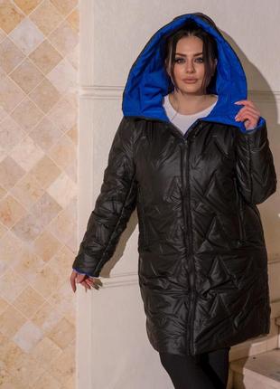 Куртка пальто жіноча весна осінь батальне. куртка жіноча двостороння демісезонна 50 52 54 56 58 60