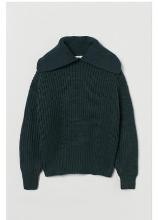 Теплый плотный свитер оверсайз с воротником h&m p xl