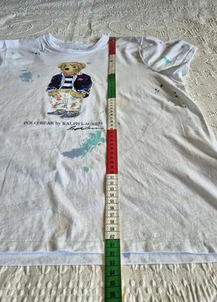 💐🎁🌈 женская ориг классическая футболка с мишкой в краску ralph lauren8 фото