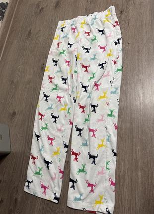 Теплые пижамные штаны новогодние олени