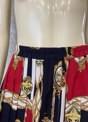 Батал! шикарная юбка миди плиссе в складку в стиле versace!!!2 фото