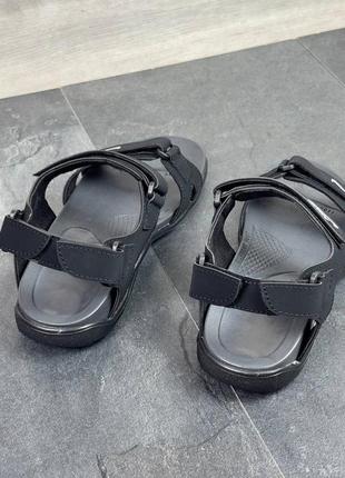 Мужские черные кожаные сандалии nike5 фото